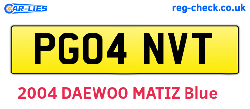 PG04NVT are the vehicle registration plates.