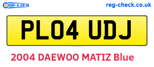 PL04UDJ are the vehicle registration plates.