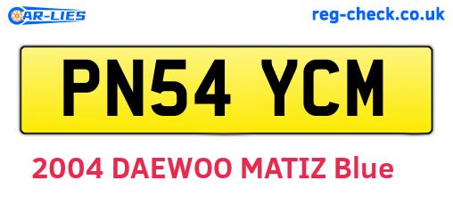 PN54YCM are the vehicle registration plates.