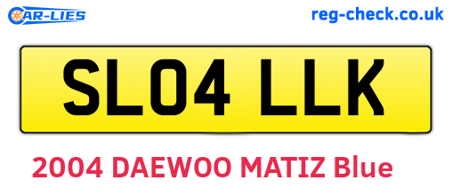 SL04LLK are the vehicle registration plates.