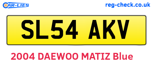 SL54AKV are the vehicle registration plates.