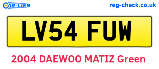 LV54FUW are the vehicle registration plates.