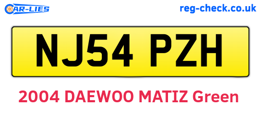 NJ54PZH are the vehicle registration plates.