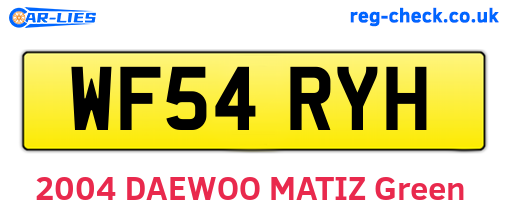 WF54RYH are the vehicle registration plates.