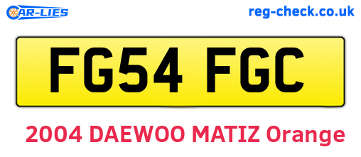 FG54FGC are the vehicle registration plates.