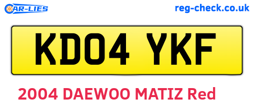 KD04YKF are the vehicle registration plates.