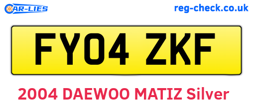 FY04ZKF are the vehicle registration plates.