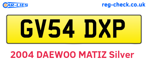GV54DXP are the vehicle registration plates.