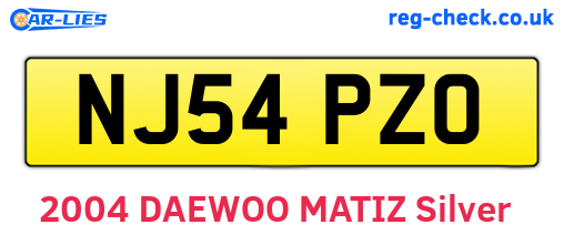 NJ54PZO are the vehicle registration plates.