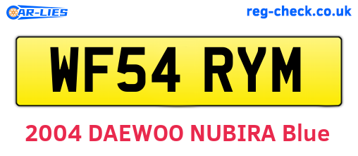 WF54RYM are the vehicle registration plates.