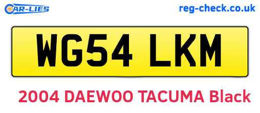 WG54LKM are the vehicle registration plates.