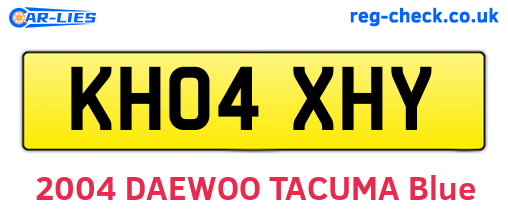 KH04XHY are the vehicle registration plates.