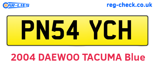 PN54YCH are the vehicle registration plates.