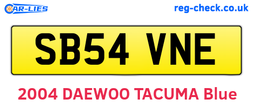 SB54VNE are the vehicle registration plates.