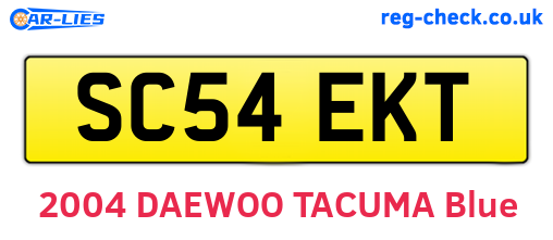 SC54EKT are the vehicle registration plates.