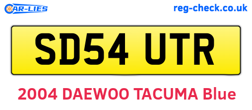 SD54UTR are the vehicle registration plates.