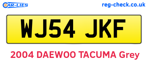 WJ54JKF are the vehicle registration plates.