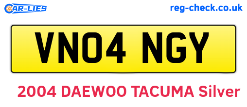VN04NGY are the vehicle registration plates.