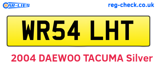 WR54LHT are the vehicle registration plates.