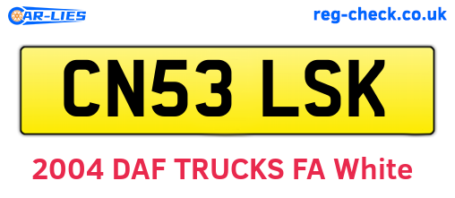 CN53LSK are the vehicle registration plates.