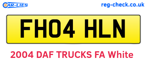 FH04HLN are the vehicle registration plates.