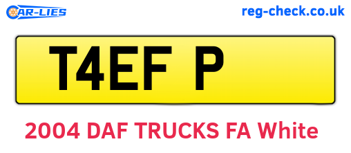 T4EFP are the vehicle registration plates.