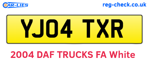 YJ04TXR are the vehicle registration plates.