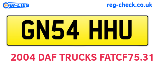 GN54HHU are the vehicle registration plates.