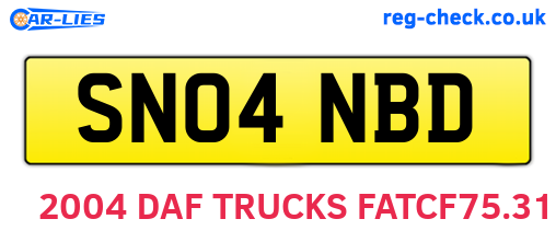 SN04NBD are the vehicle registration plates.