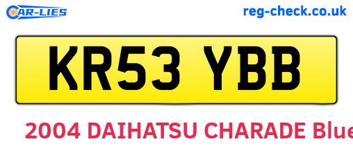 KR53YBB are the vehicle registration plates.