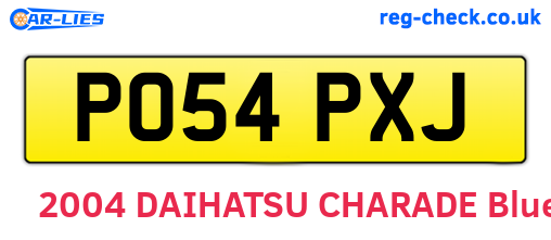 PO54PXJ are the vehicle registration plates.
