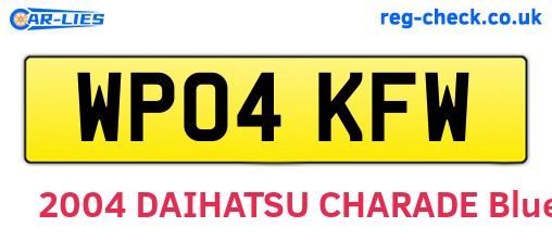 WP04KFW are the vehicle registration plates.