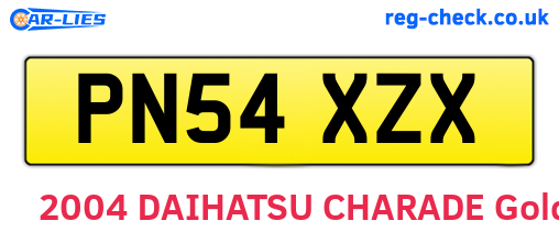 PN54XZX are the vehicle registration plates.