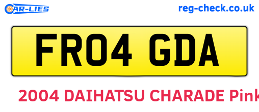 FR04GDA are the vehicle registration plates.