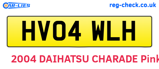 HV04WLH are the vehicle registration plates.