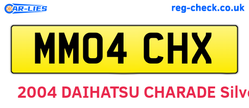 MM04CHX are the vehicle registration plates.