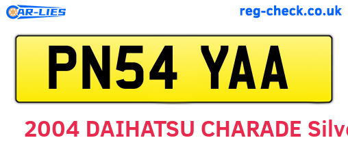 PN54YAA are the vehicle registration plates.