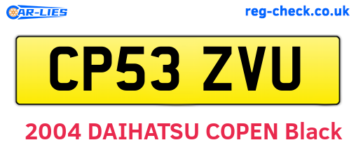 CP53ZVU are the vehicle registration plates.