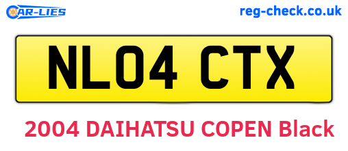 NL04CTX are the vehicle registration plates.