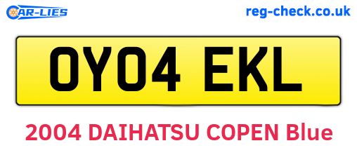 OY04EKL are the vehicle registration plates.
