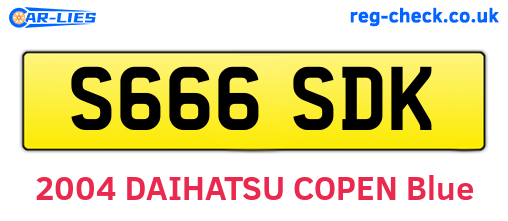 S666SDK are the vehicle registration plates.
