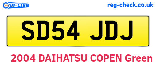 SD54JDJ are the vehicle registration plates.
