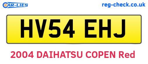 HV54EHJ are the vehicle registration plates.