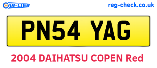 PN54YAG are the vehicle registration plates.