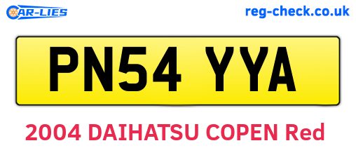 PN54YYA are the vehicle registration plates.