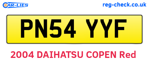 PN54YYF are the vehicle registration plates.