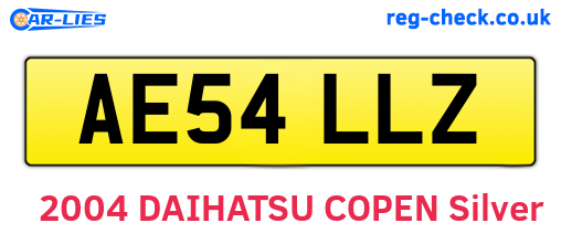 AE54LLZ are the vehicle registration plates.