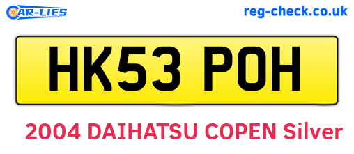 HK53POH are the vehicle registration plates.
