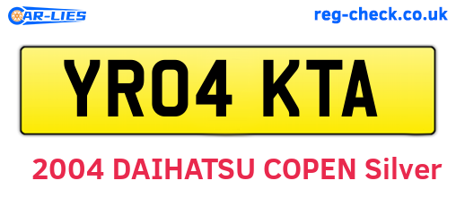 YR04KTA are the vehicle registration plates.
