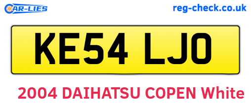 KE54LJO are the vehicle registration plates.